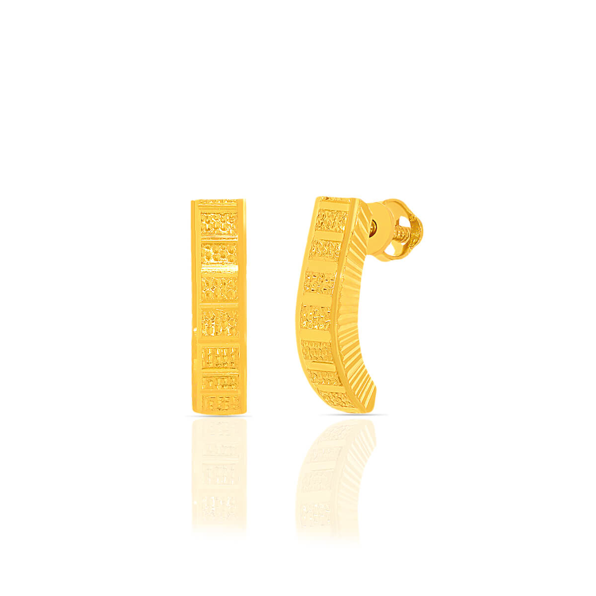 Sleek Sophisticated Gold Hoops 22K