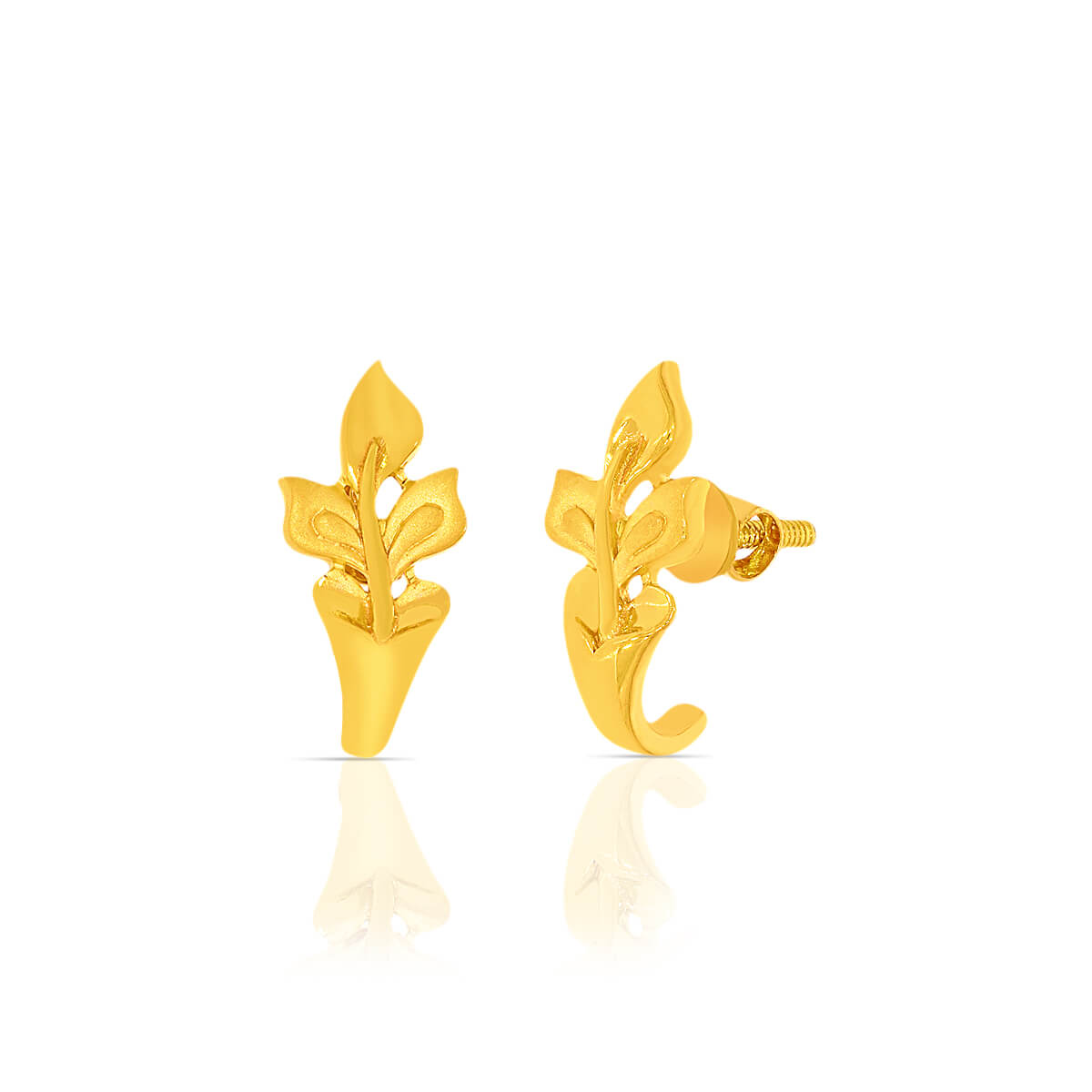 Golden Charm Floral Design Hoops