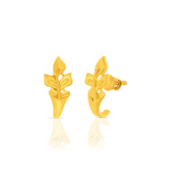 Golden Charm Floral Design Hoops