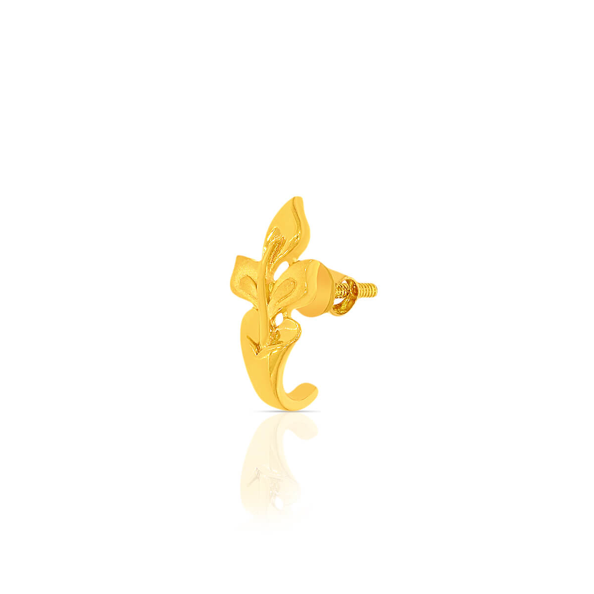 Golden Charm Floral Design Hoops