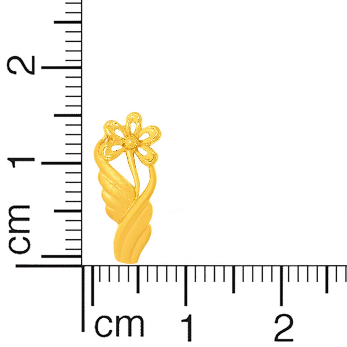 Minimalist Floral Charm 22K Gold Hoops