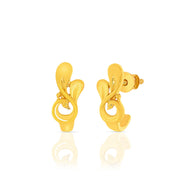 Leafy Elegance 22K Gold Hoops