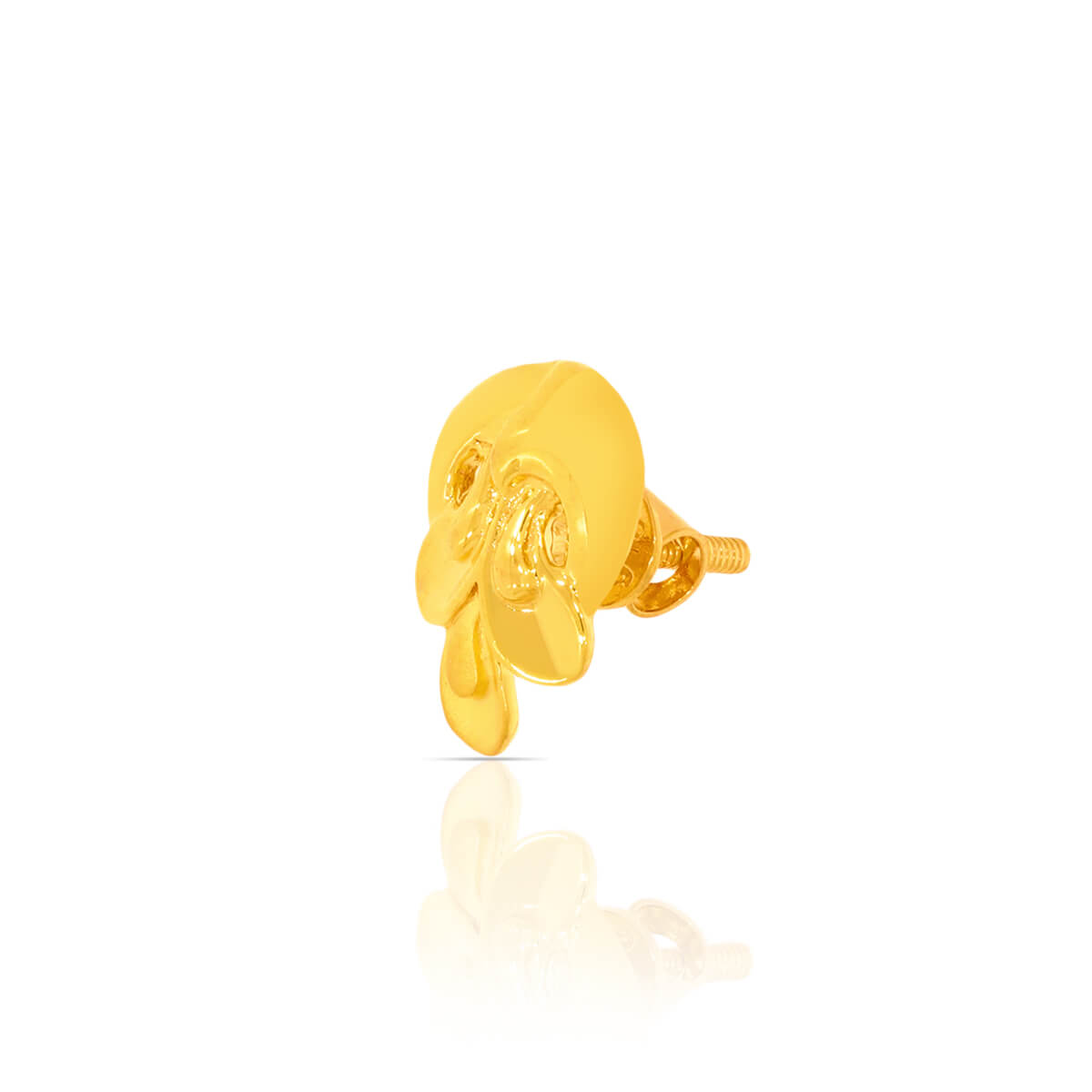 Enigmatic Petal Motif 22K Gold Studs