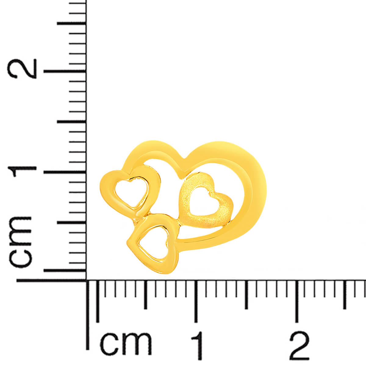 Stylish Minimalist Heart Studs in 22K Gold