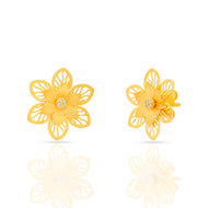 Floral 22K Gold Stud Earrings with Graceful Bloom