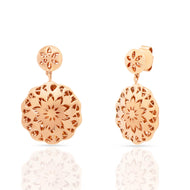 18K Gold Floral Elegance Dangler Earrings