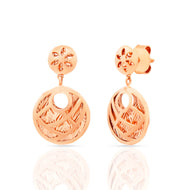 18K Gold Danglers with Floral Grace