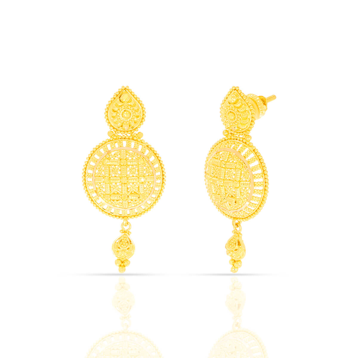 Stunning Flower Elegance 22K Gold Danglers