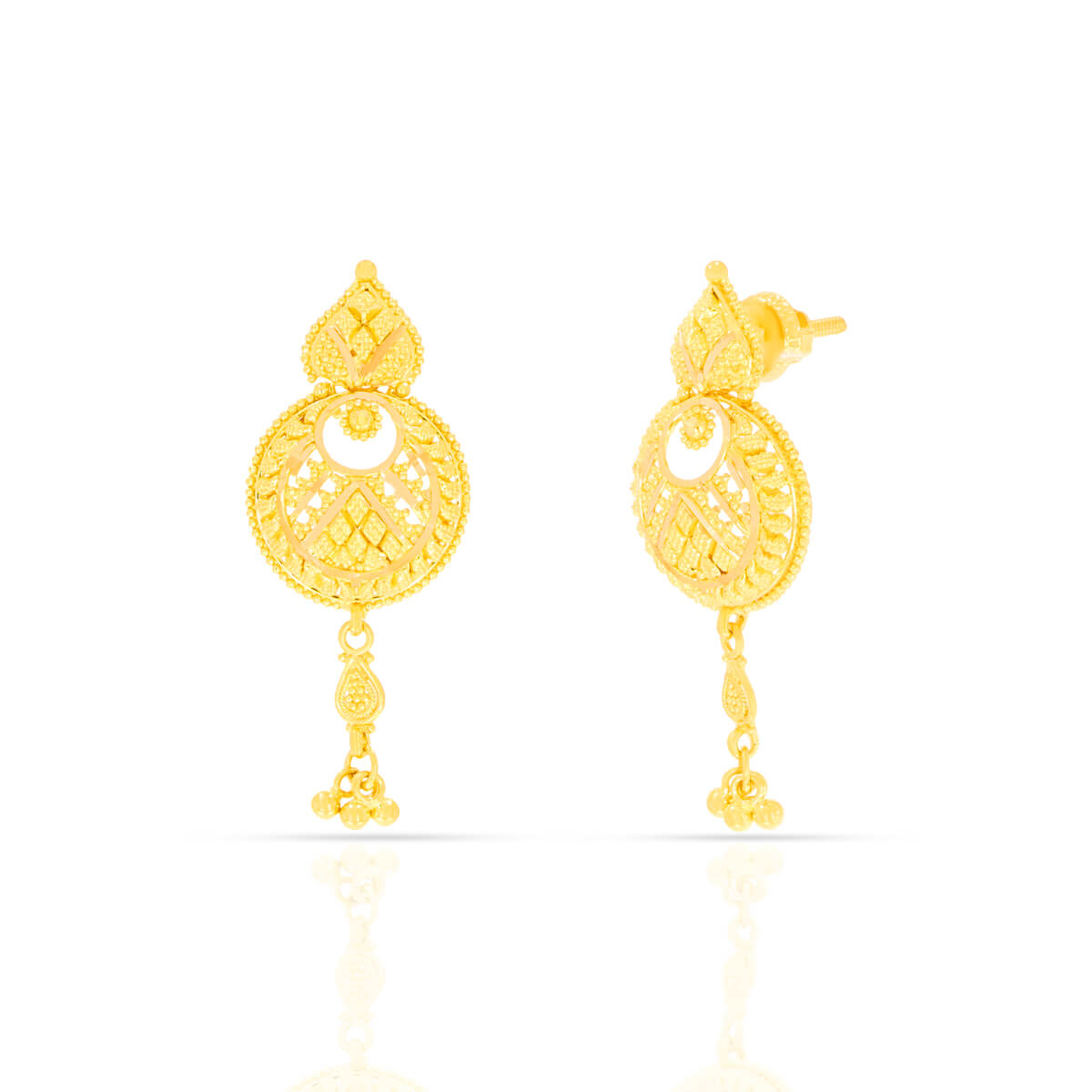 Exquisitely Detailed Danglers in 18K Gold