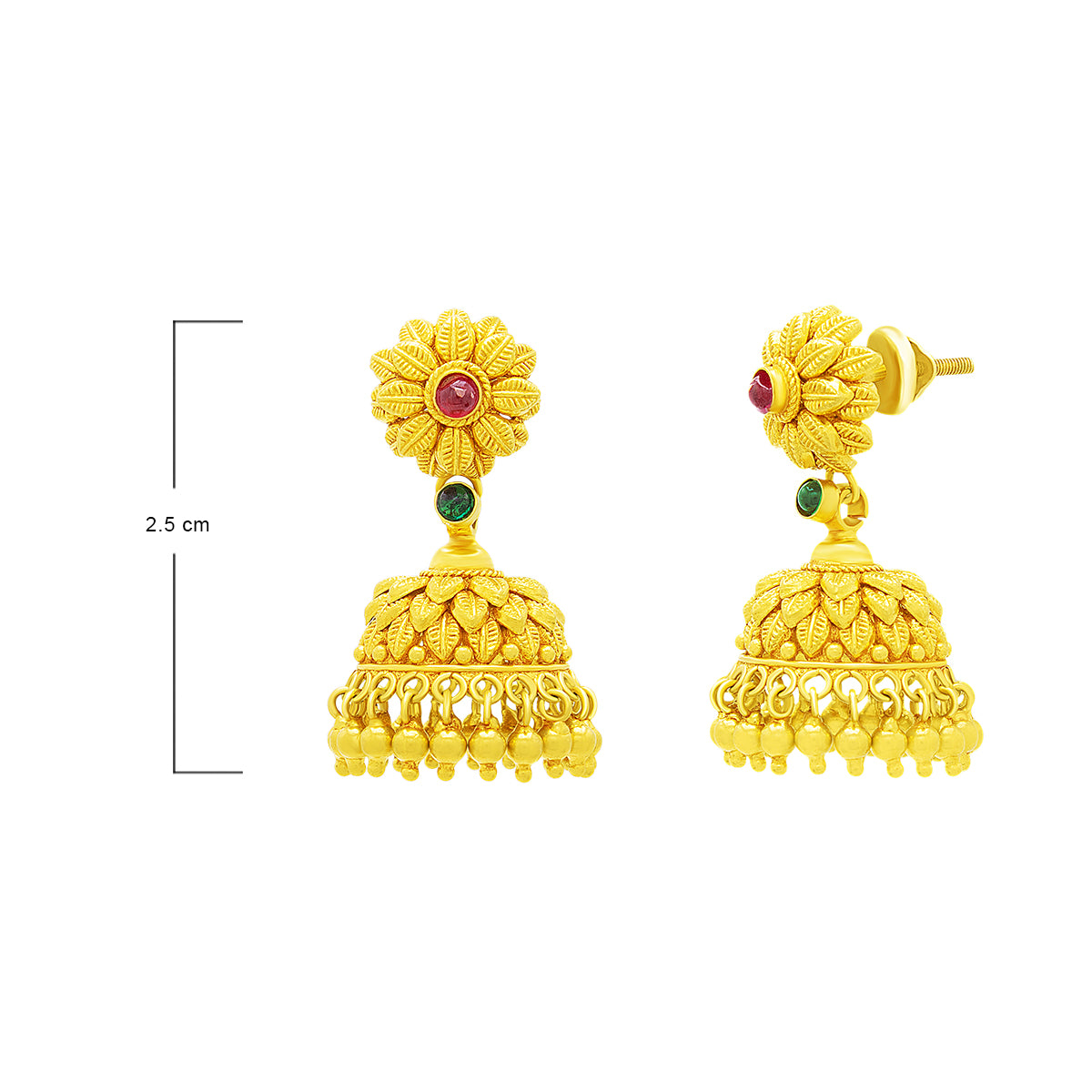 Classic Enticing Flora 22K Gold Jhumkas
