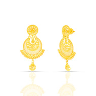 Gleaming Gold Jhali Flora Motif 18K Danglers
