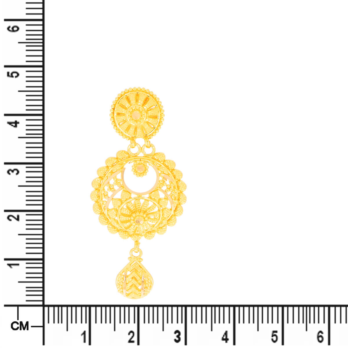 22K Floral Beauty Gold Dangler Earrings