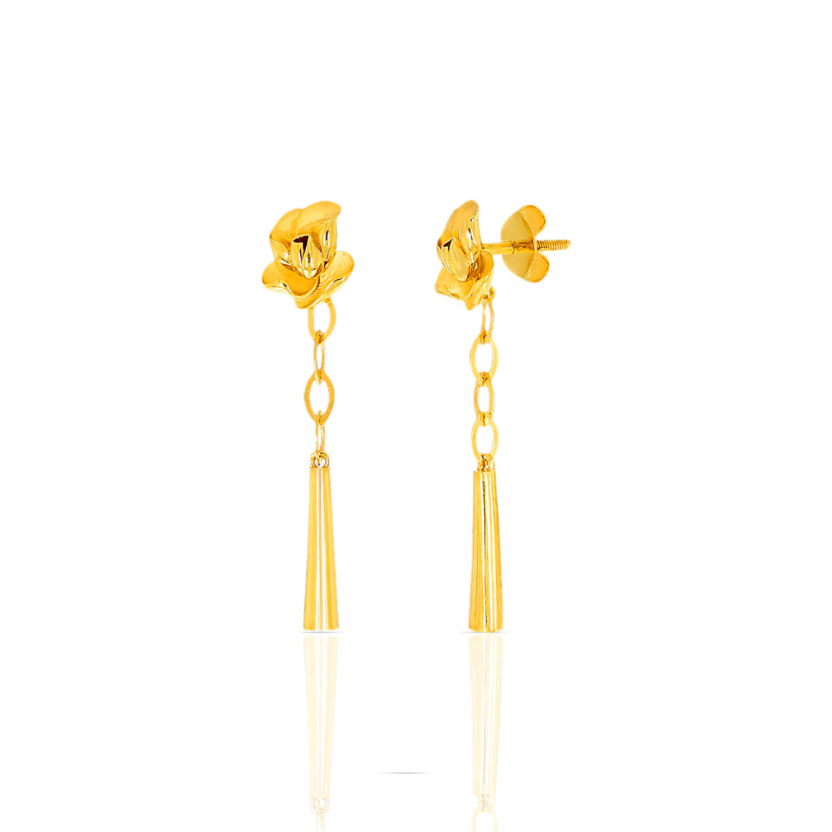 22K Gold Petite Floral Danglers