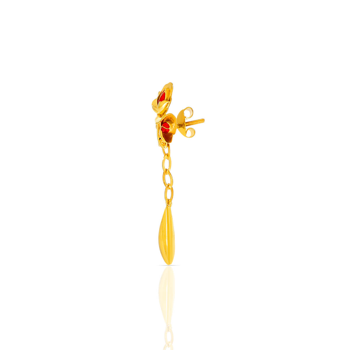Chic 22K Gold Blossom Dangler Earrings