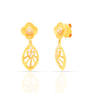 Charming Floral 22K Gold Danglers