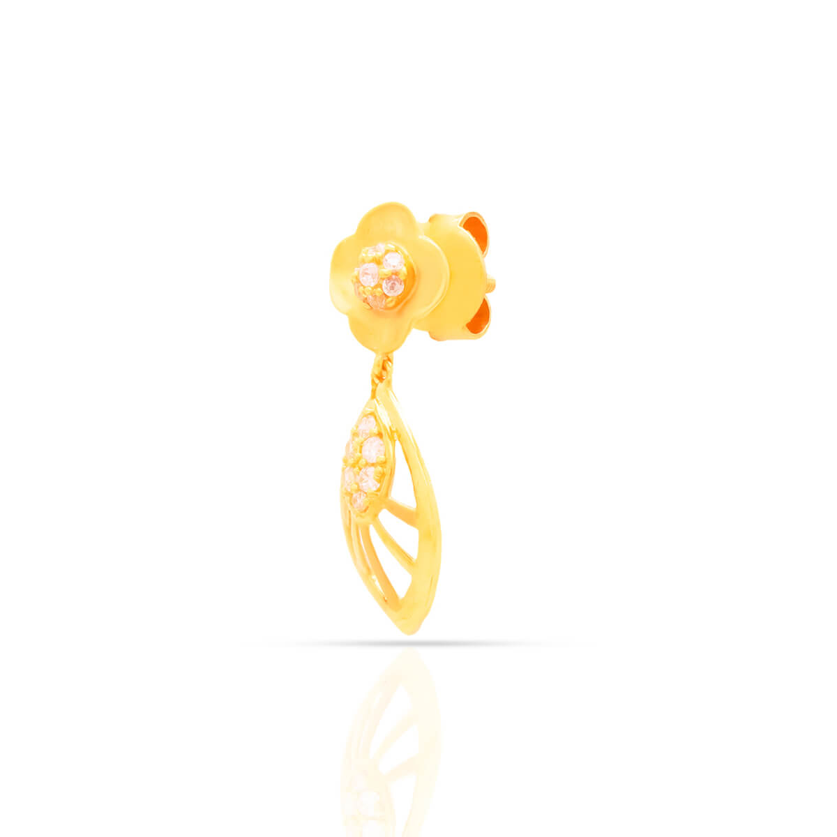 Charming Floral 22K Gold Danglers