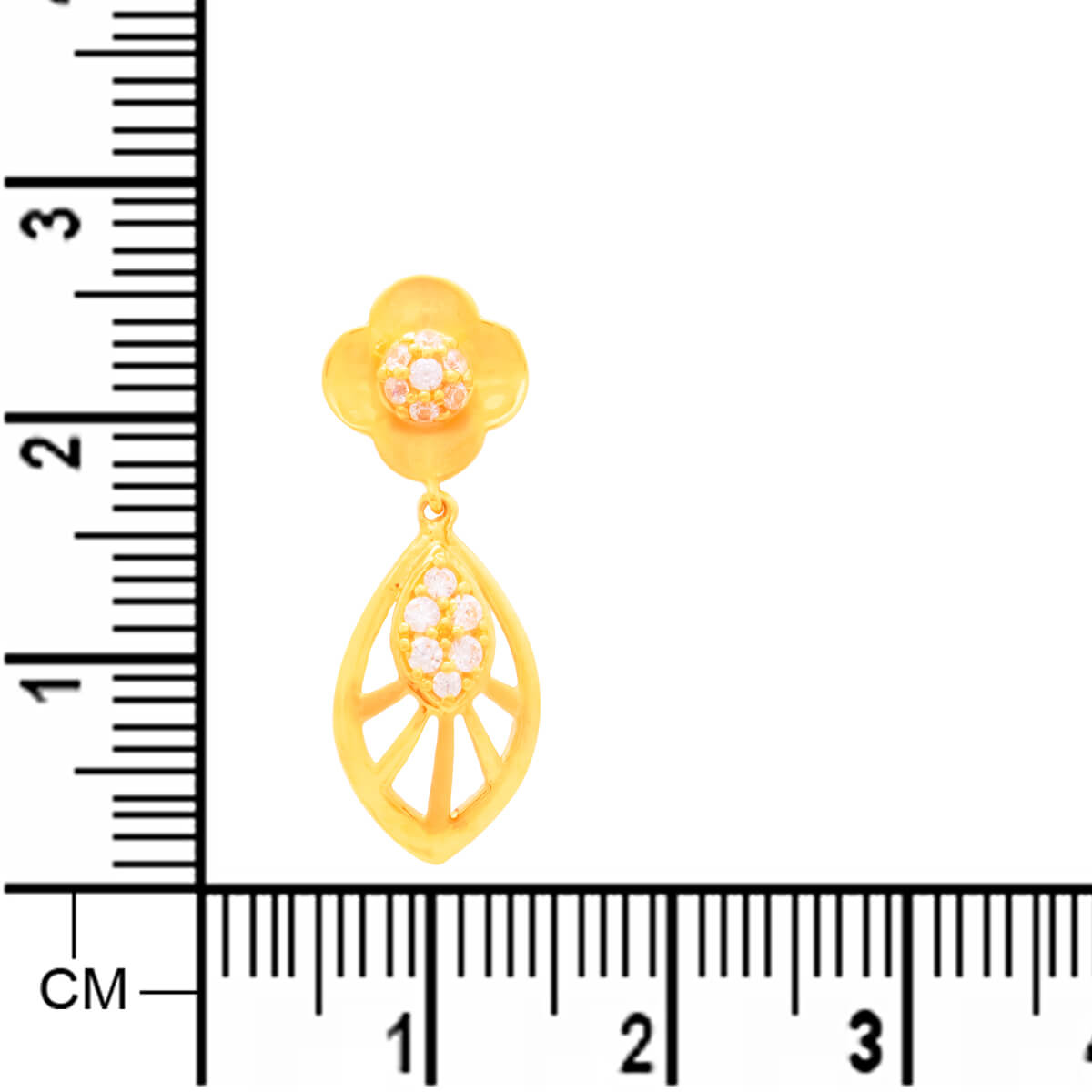 Charming Floral 22K Gold Danglers