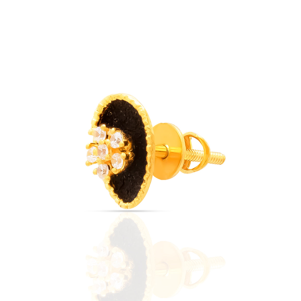 Lightweight Flora Charm 22K Gold Studs