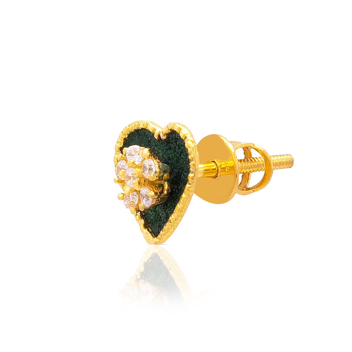 Dainty Grace Heart 22K Gold Studs