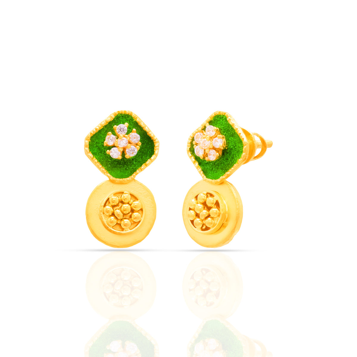 22K Dainty Stud Earrings for Everyday Charm