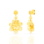 Glorious Floweret Gold Danglers 22K