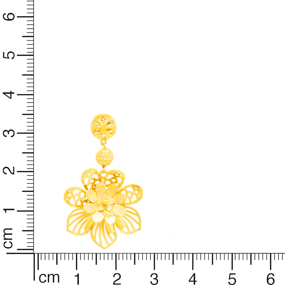 Glorious Floweret Gold Danglers 22K