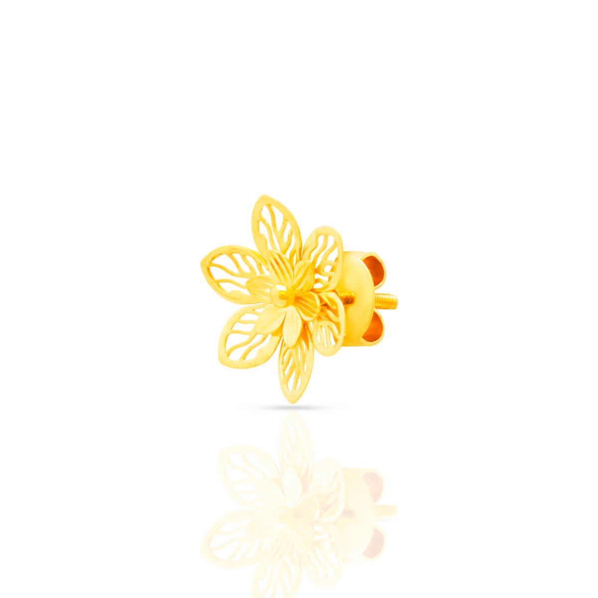 Flower Blossom Gold Studs in 22K