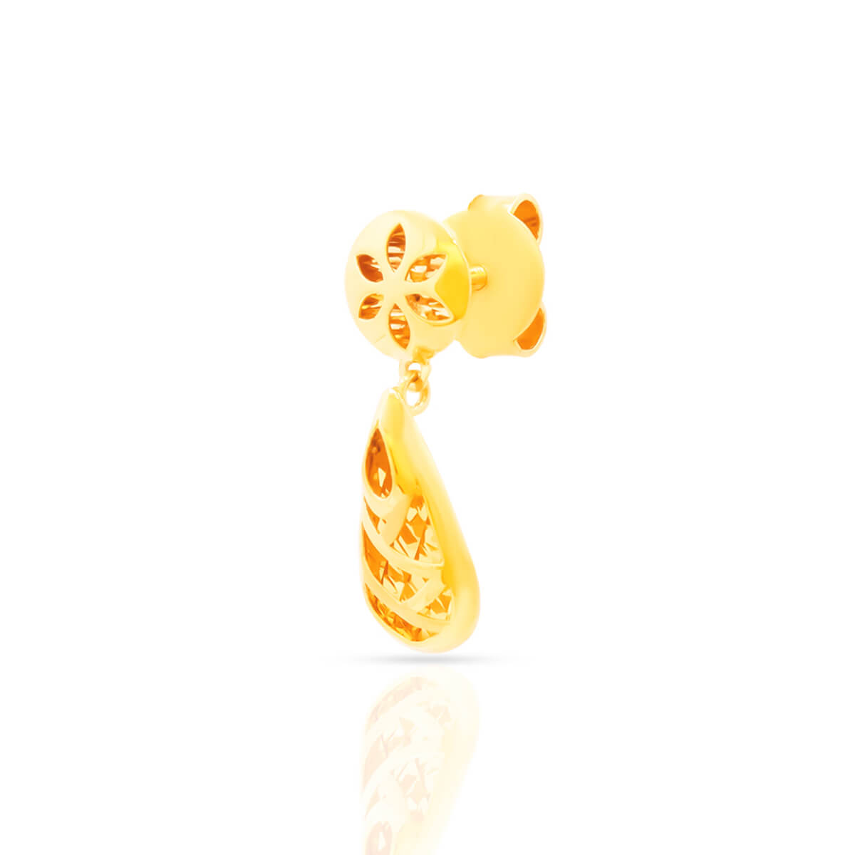Chic 22K Gold Floral Danglers