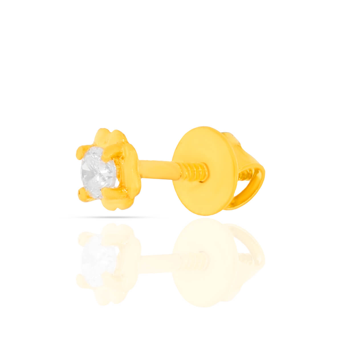 Dazzling Floral Stud Earrings In 22K Gold