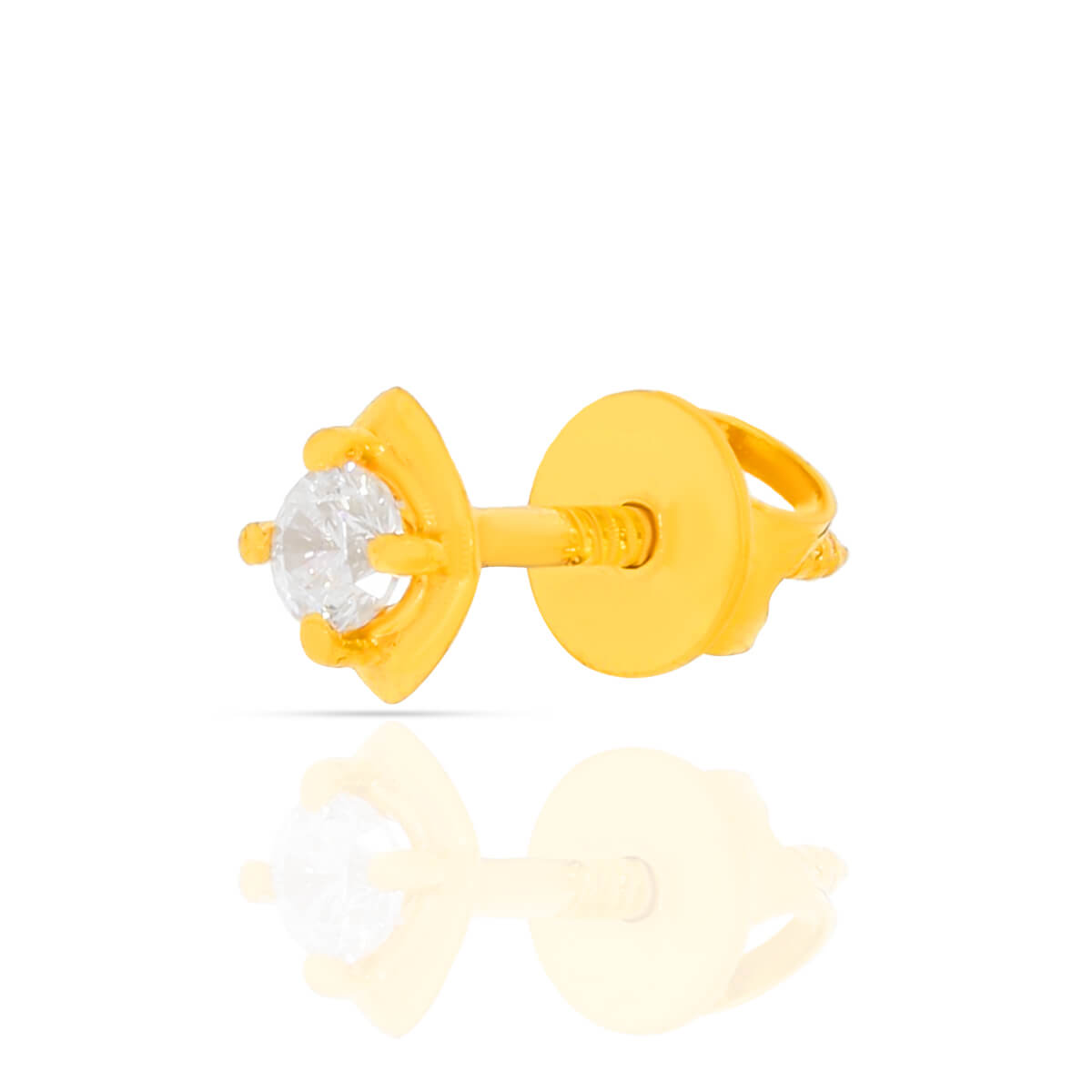 Petite Single CZ Gold Studs