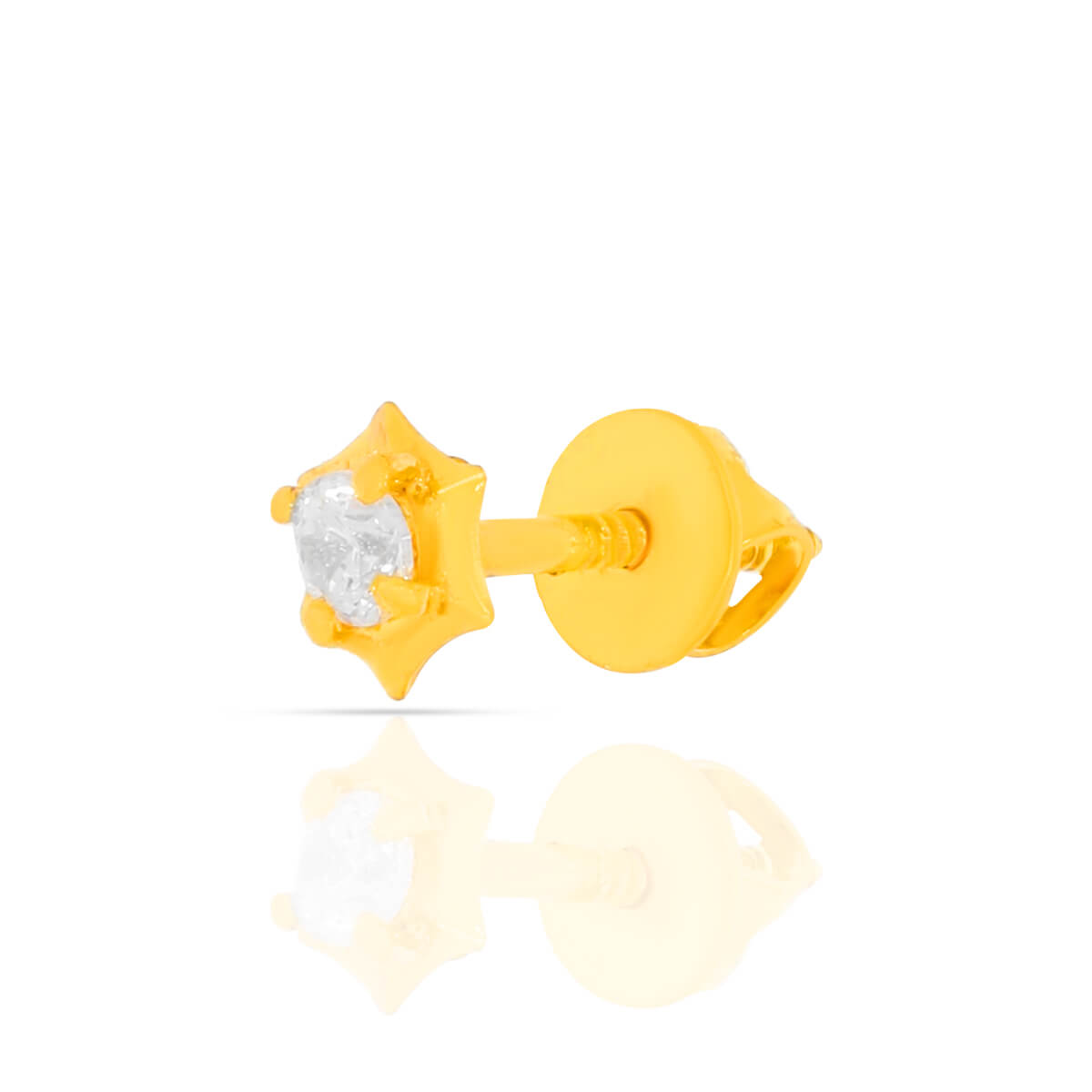 Gleaming Gold Cz Solitaire Earrings