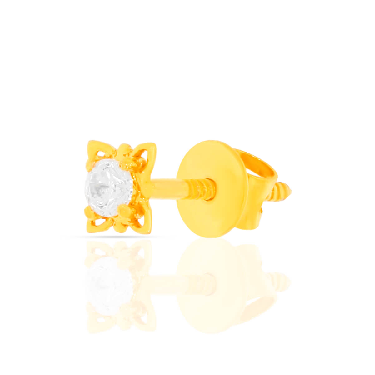 Sophisticated Single CZ Gold Studs