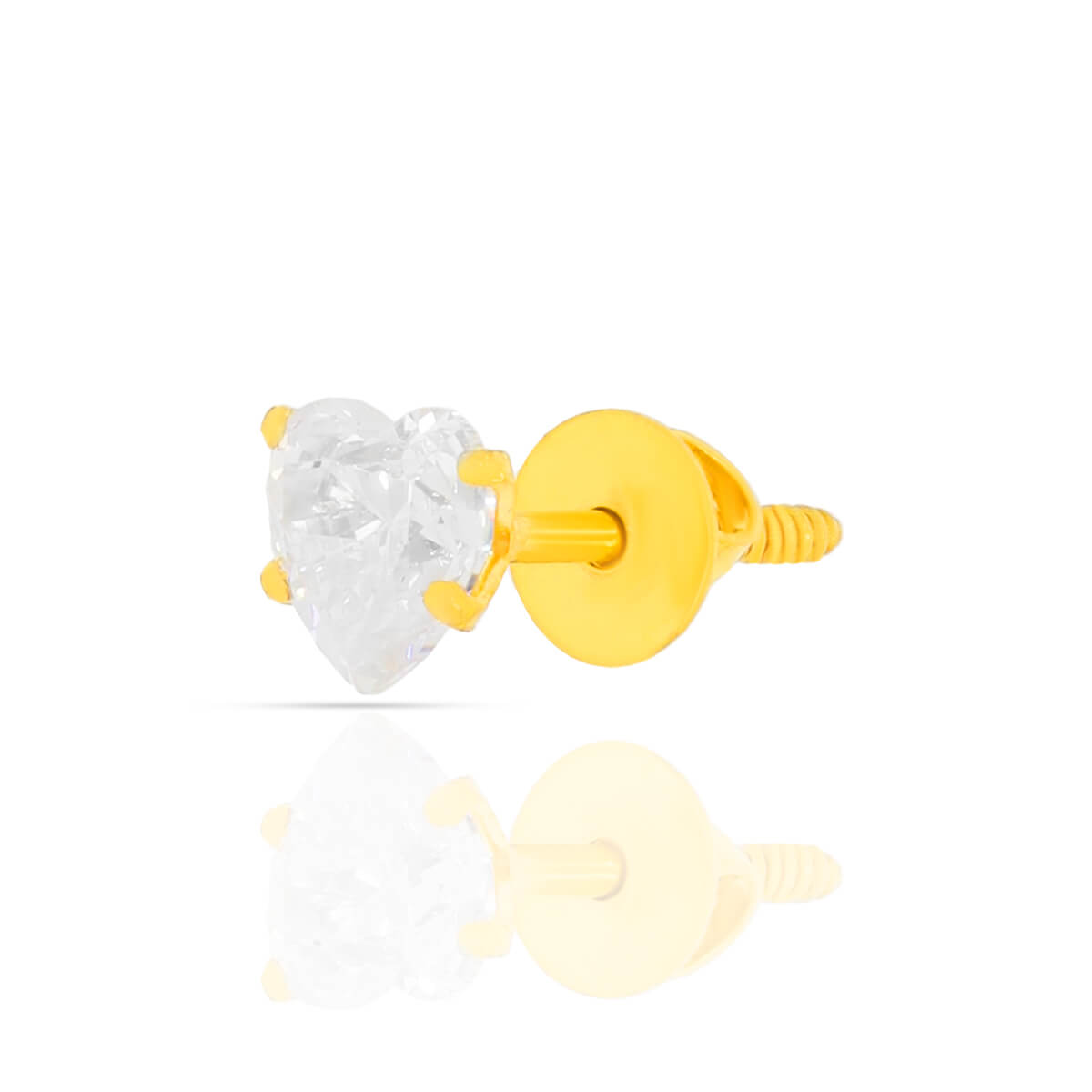 Sparkling Heart Studs In 22K Gold