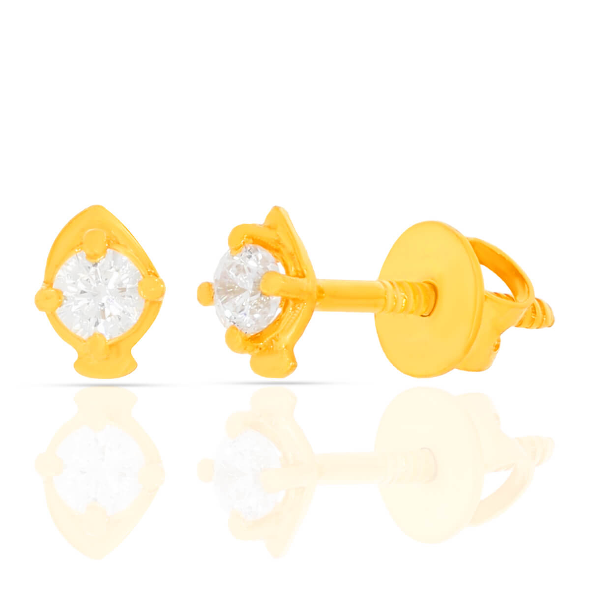 Modern Chic Zirconia Stud Earrings In 22K