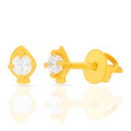 Modern Chic Zirconia Stud Earrings In 22K