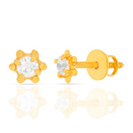 Classic Gold CZ Solitaire Earrings