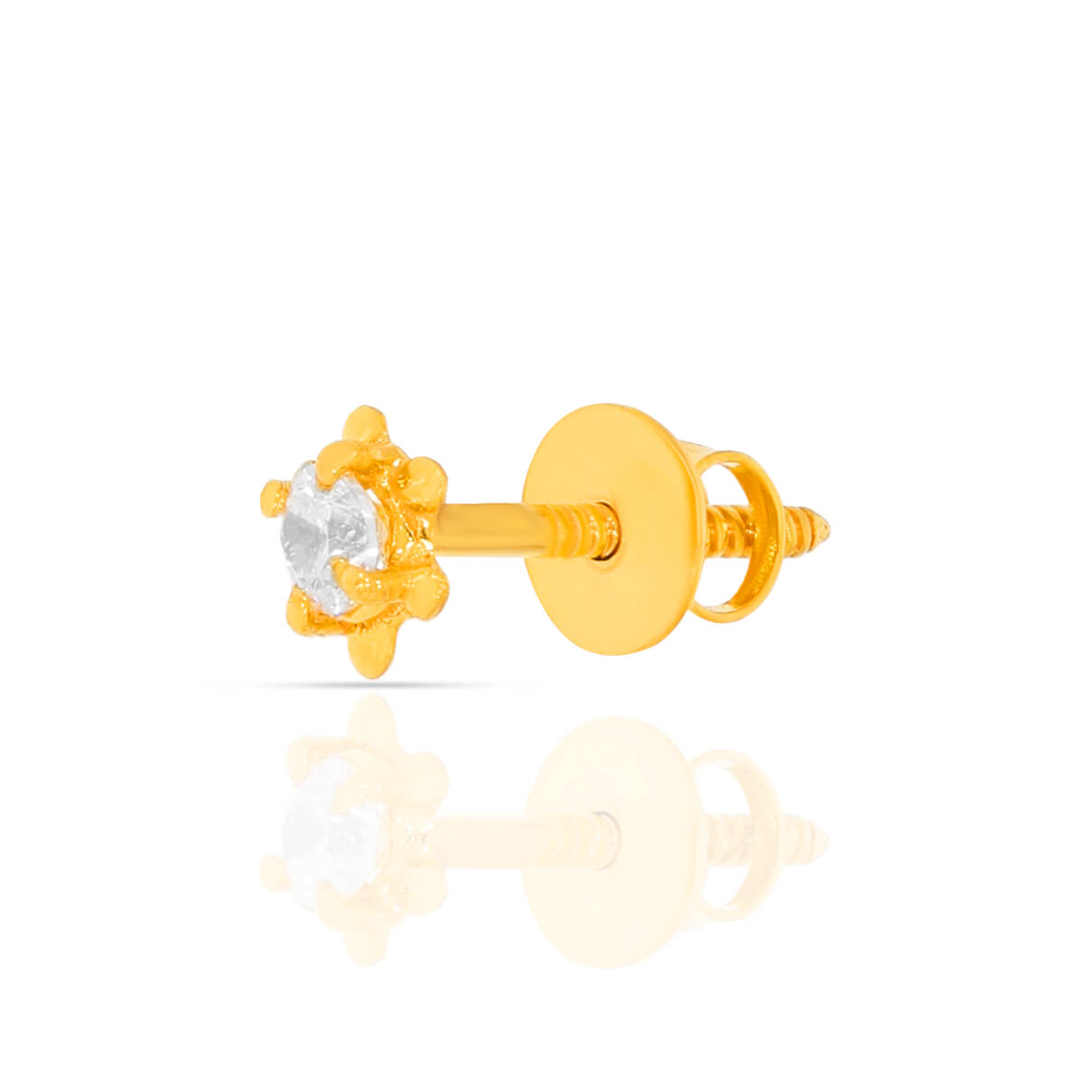 Classic Gold CZ Solitaire Earrings