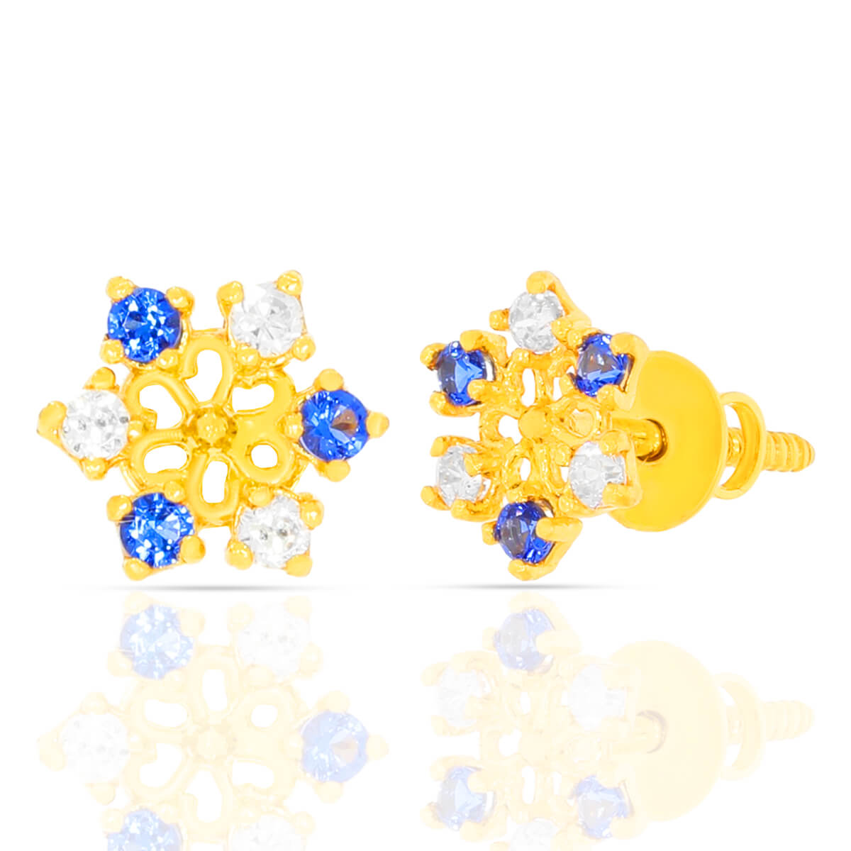 Sparkling Brilliance CZ Gold Stud Earrings