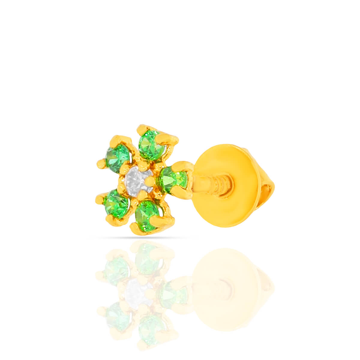 Radiant Floral Stud Earrings In 22K Gold