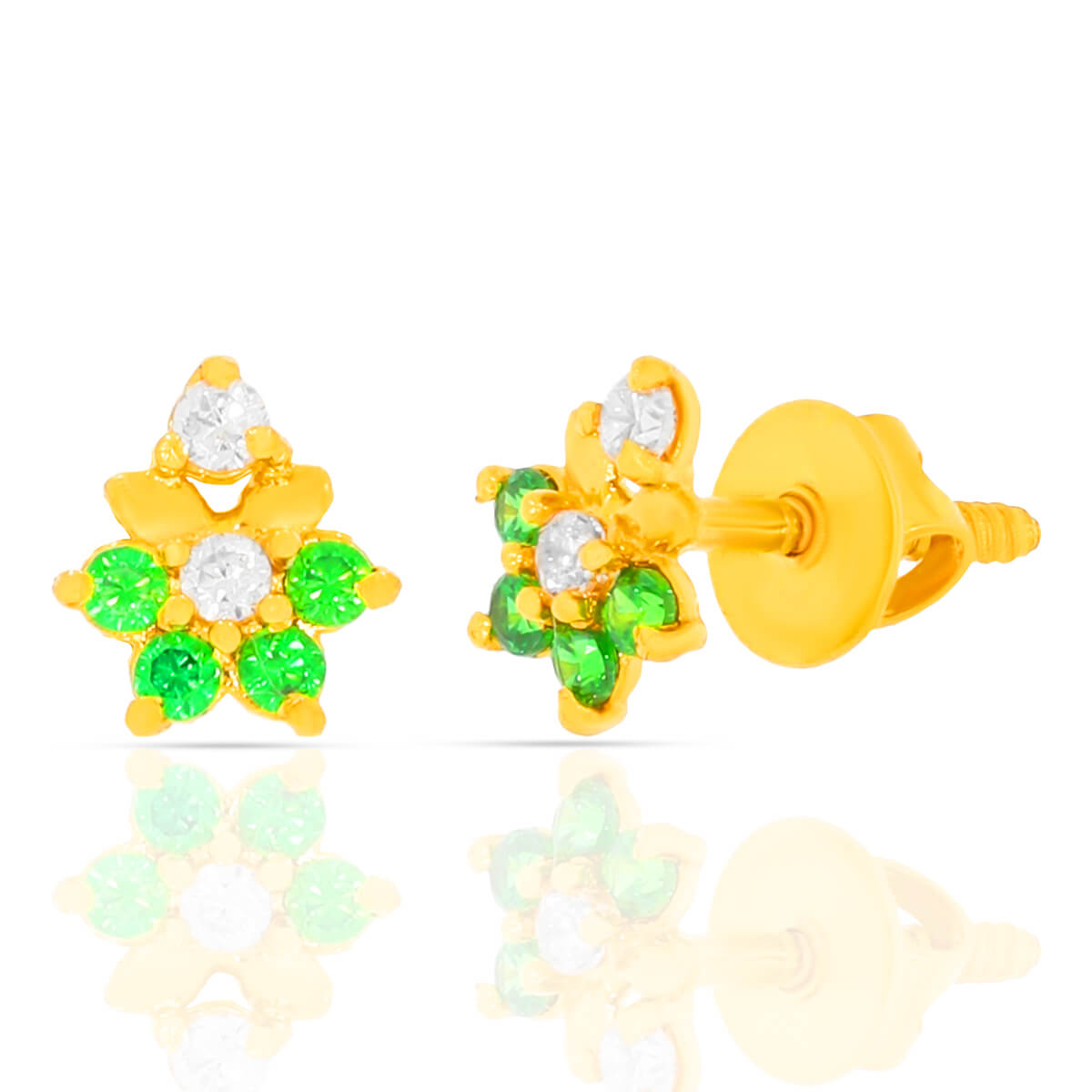 Chic 22K Gold Floral Studs