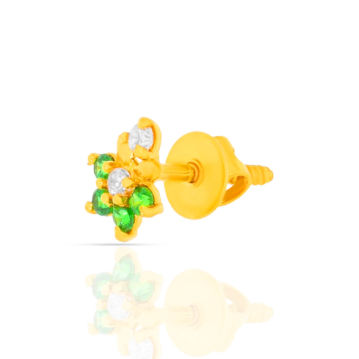 Chic 22K Gold Floral Studs