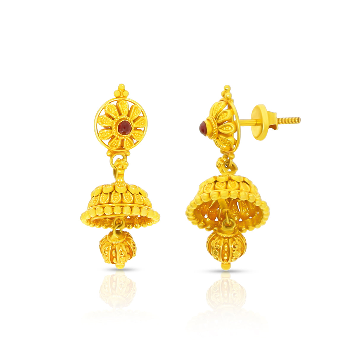 Enticing Vintage Bloom 22K Gold Jhumkas