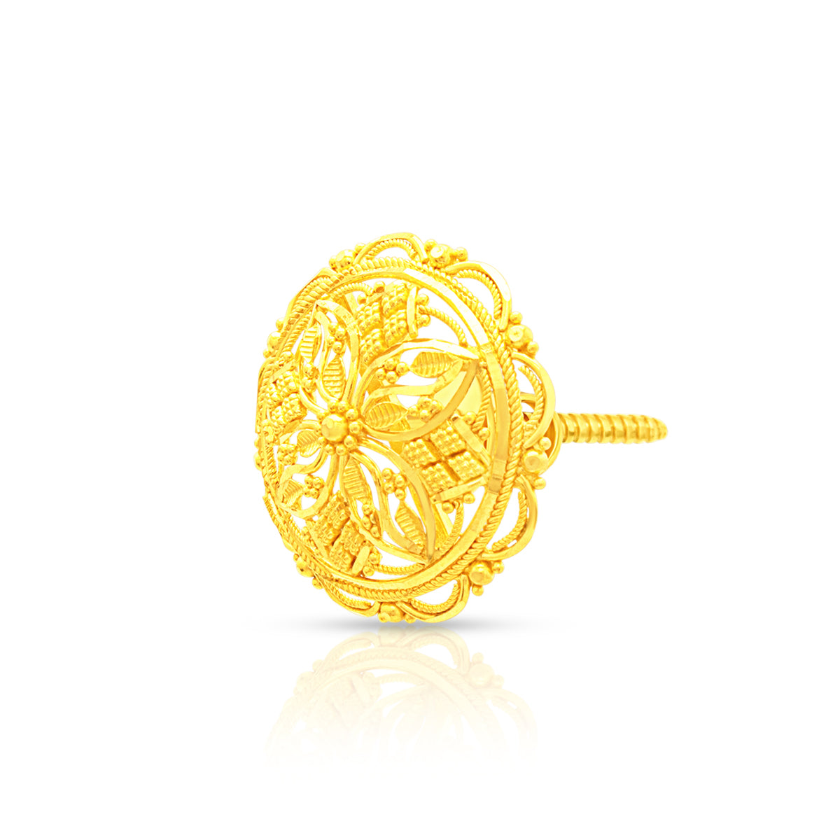 Mesmerizing Flora Gold Studs 22K