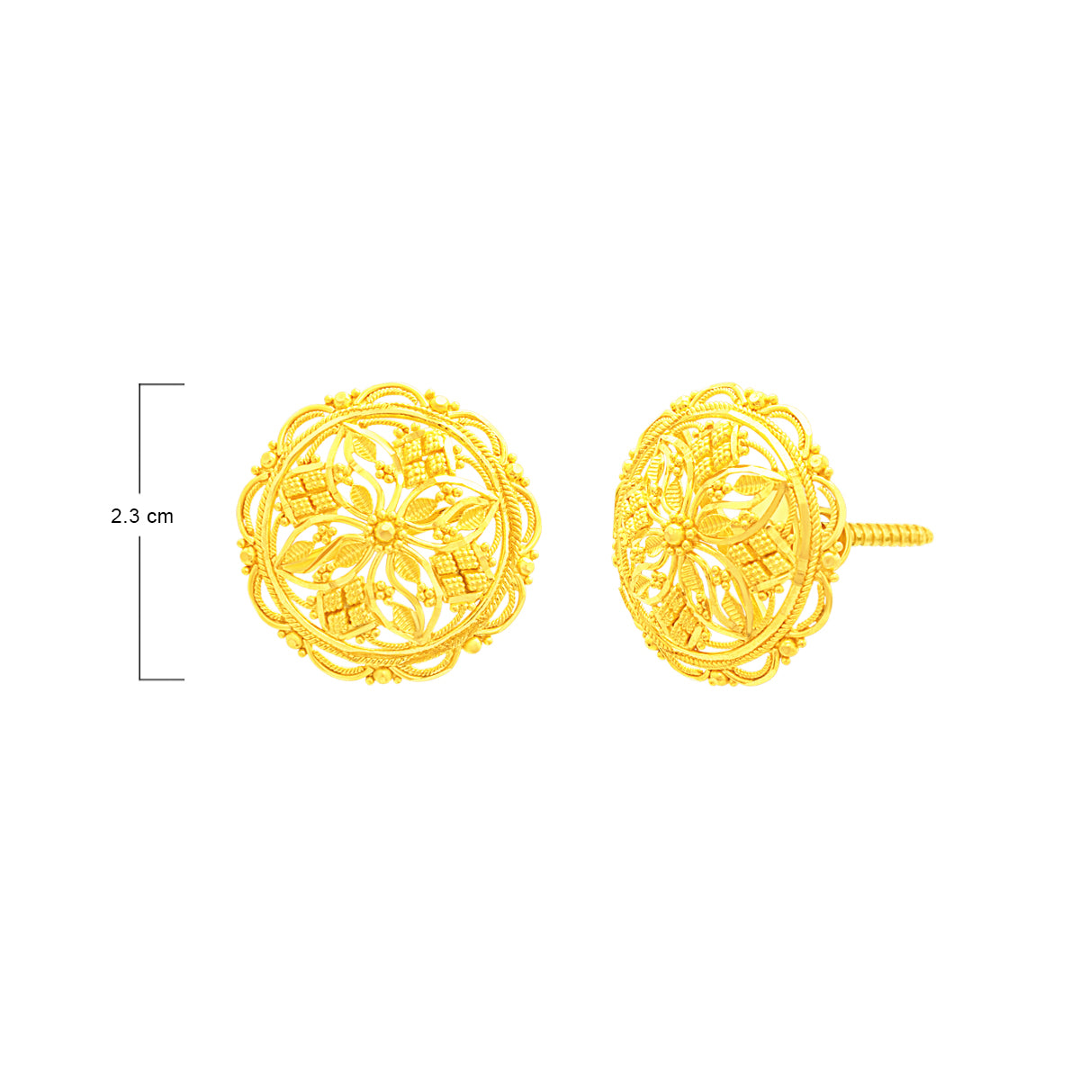 Mesmerizing Flora Gold Studs 22K