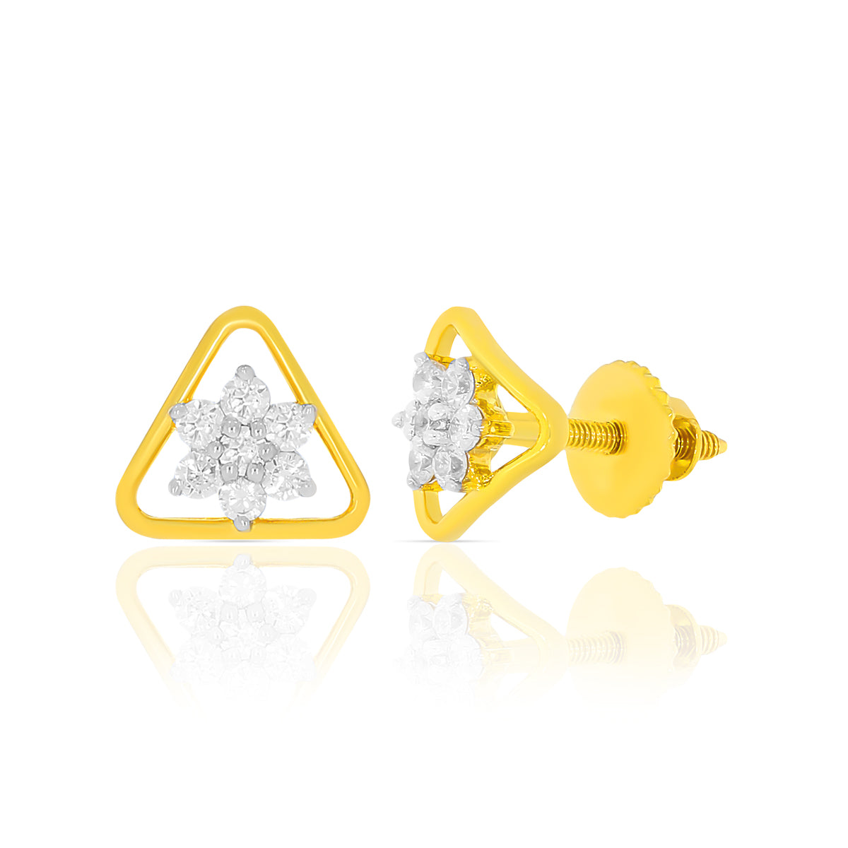 Triangle Of Grace Gold Earrings