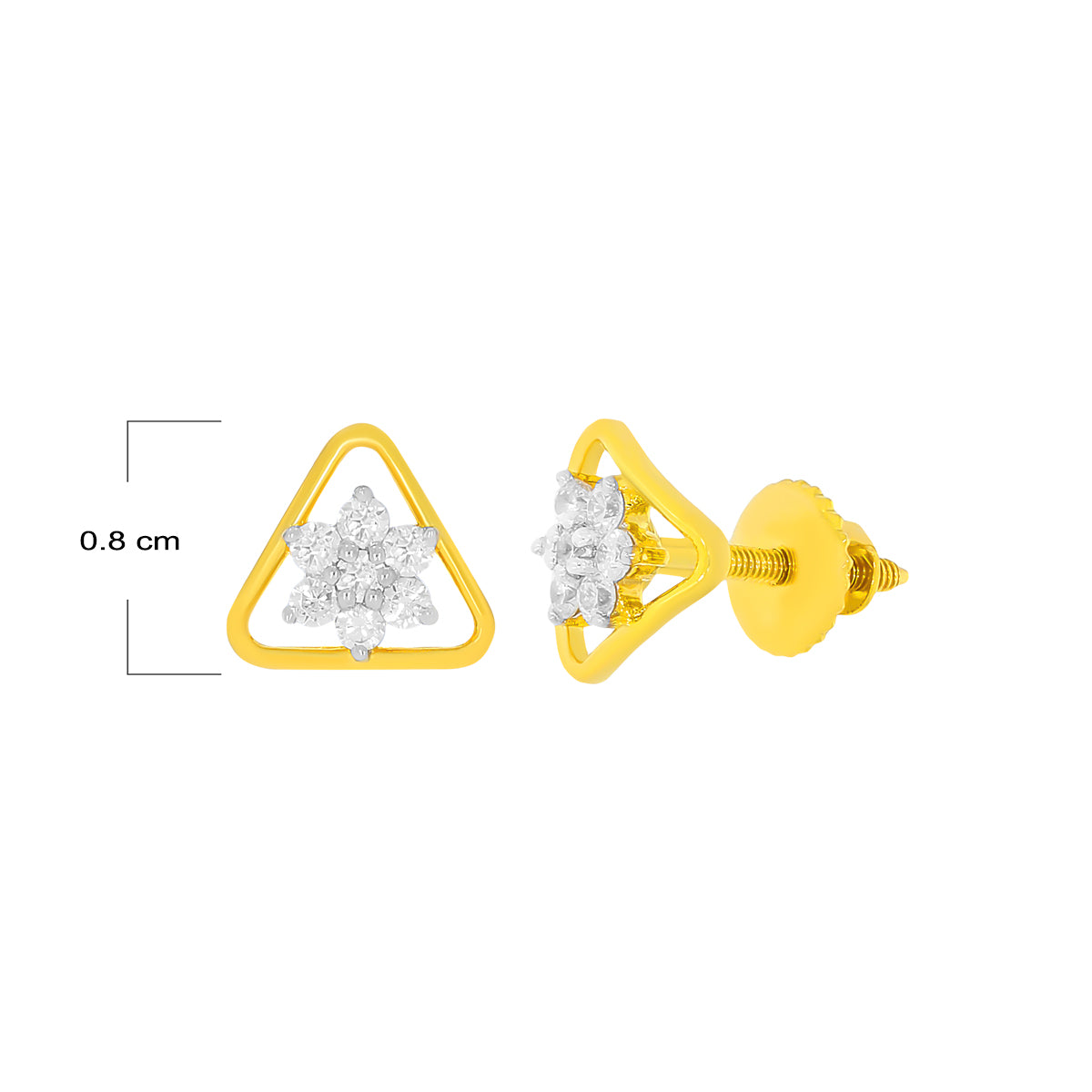 Triangle Of Grace Gold Earrings
