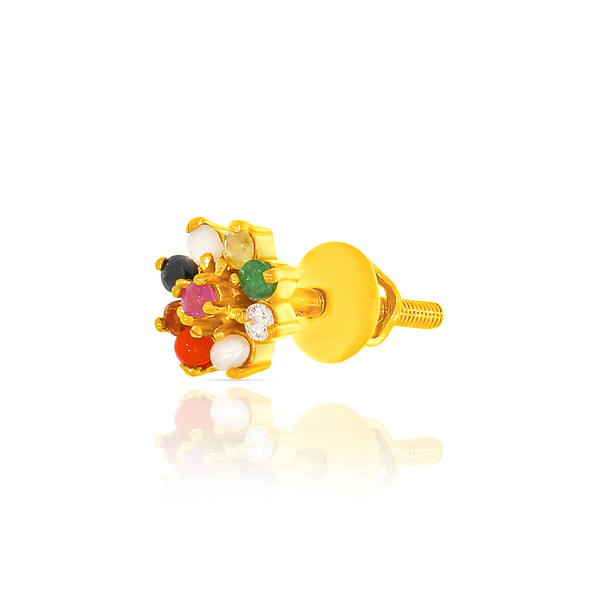 Nine Gemmed Bliss Gold Earrings