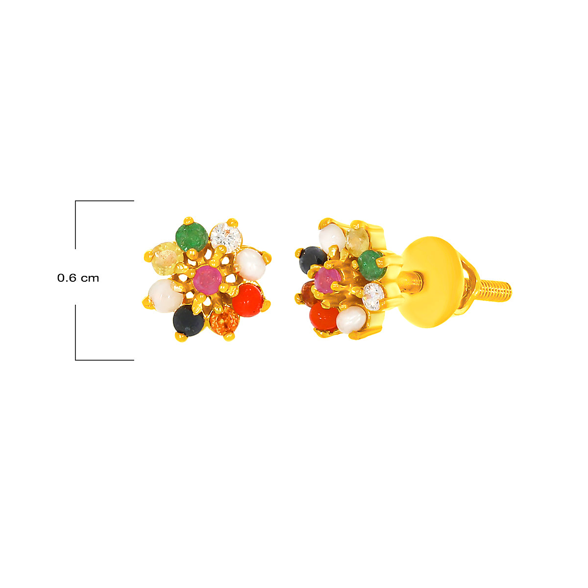 Nine Gemmed Bliss Gold Earrings