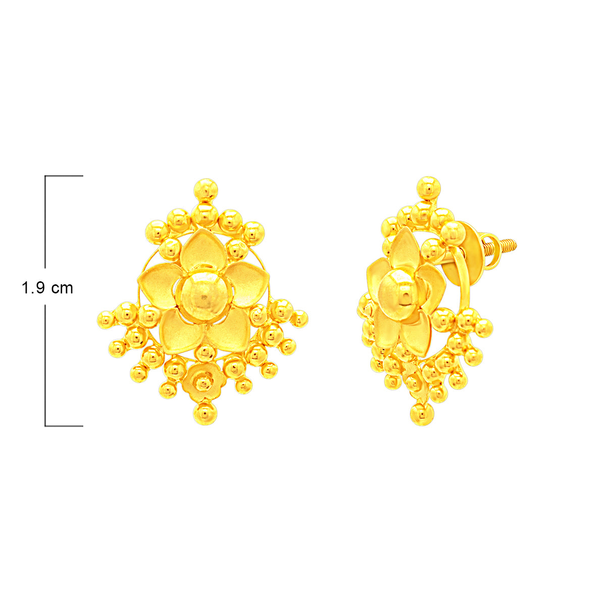 Gorgeous Glow Gold Stud Earrings 22K
