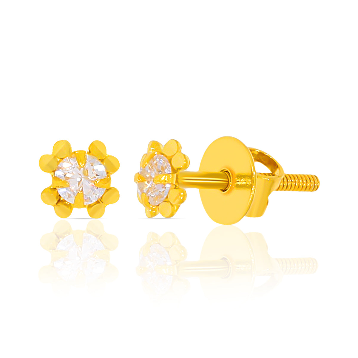Petite Dazzle Gold Studs 22K